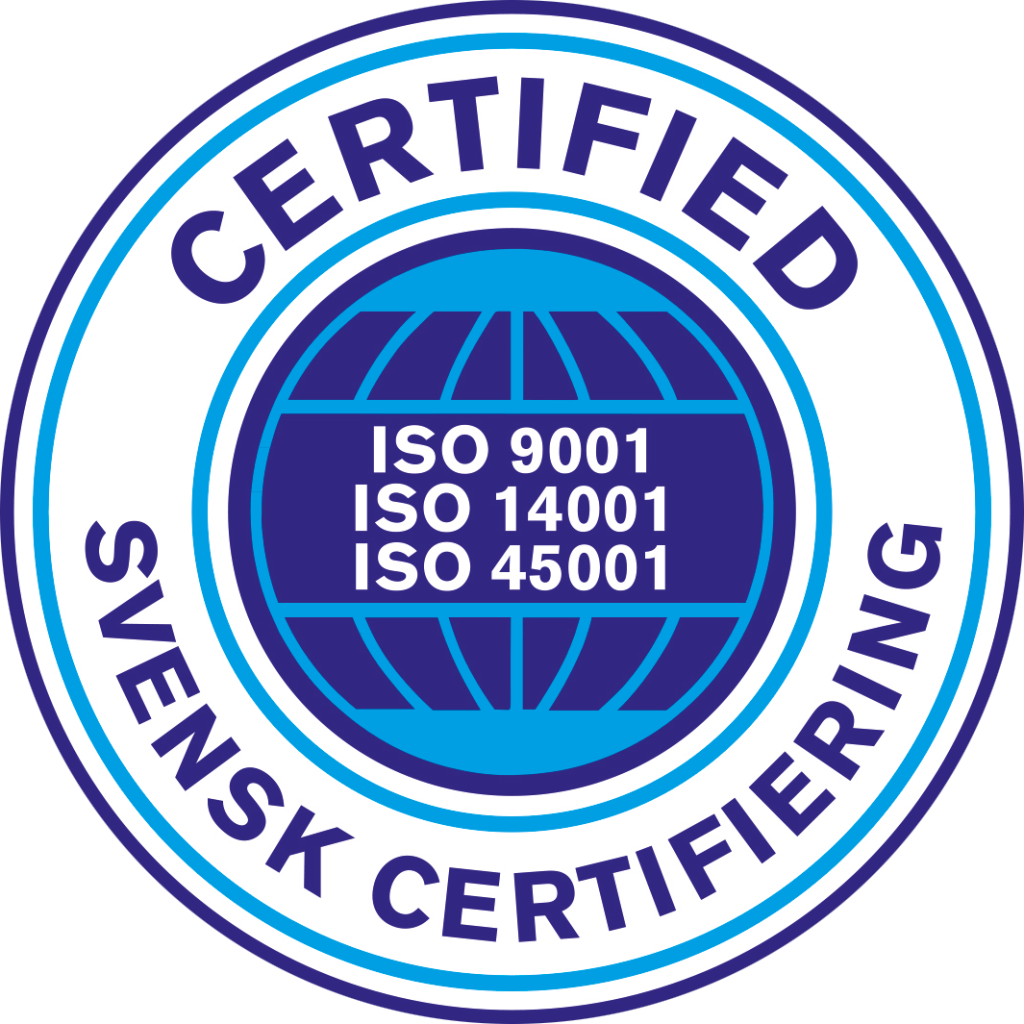 Certifikat ISO 9001, 14001 och 45001
